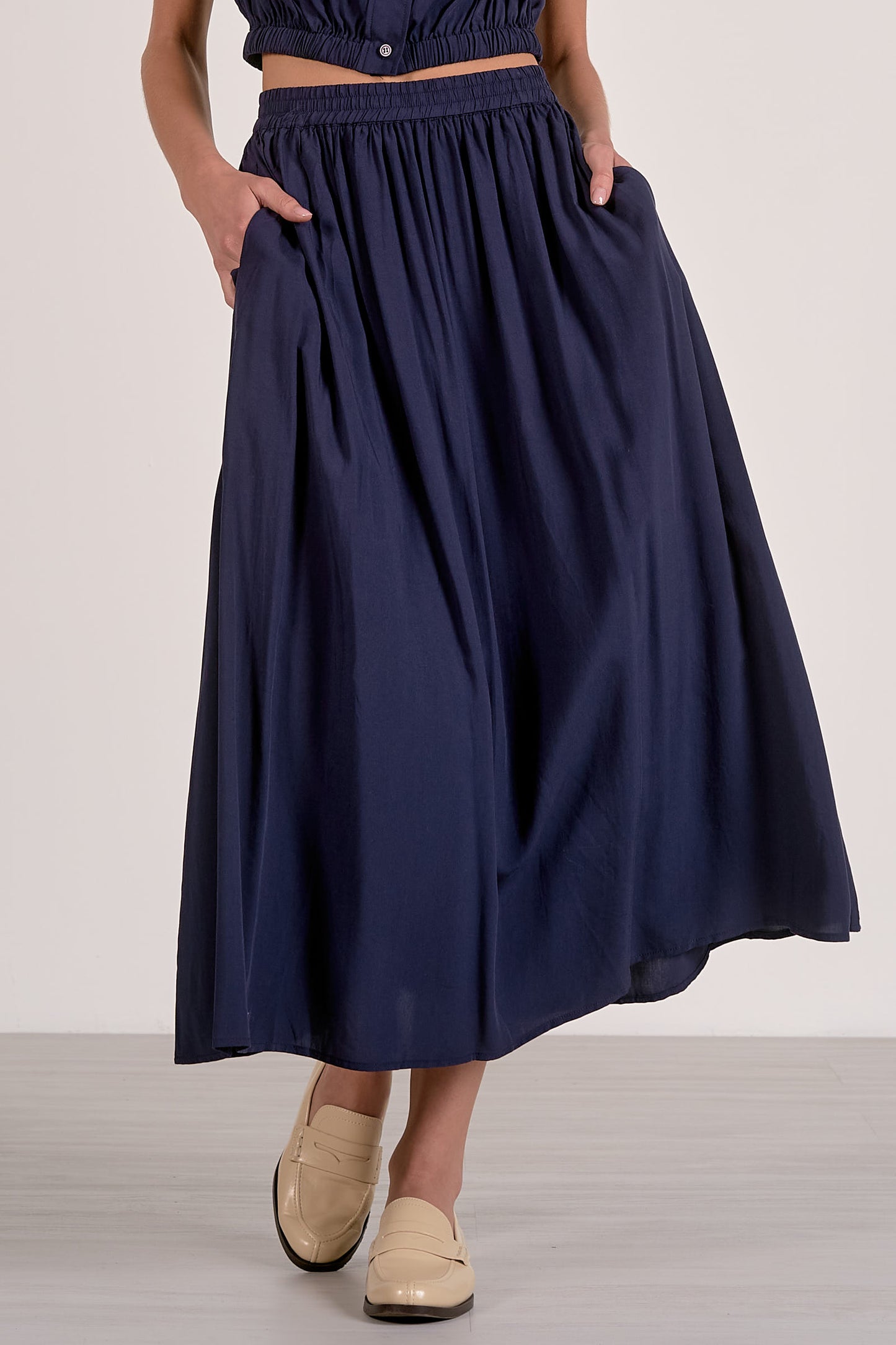 Navy Midi Skirt