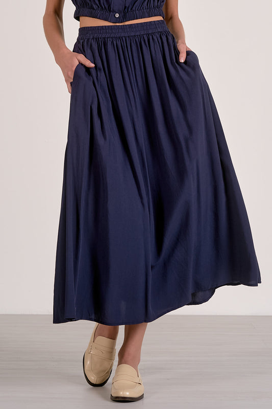 Navy Midi Skirt