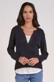 Navy & White  V neck 2 shirt look SW11414