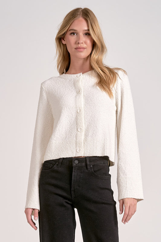 Off White Cardigan Button Down the front