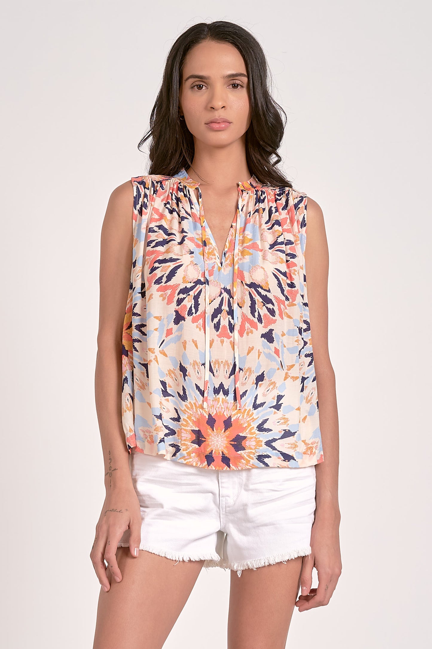 Multi Kaleidoscope Sleeveless Top