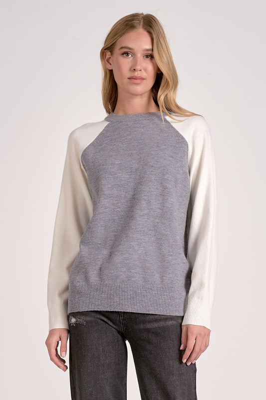 Gray White Crewneck Sweater