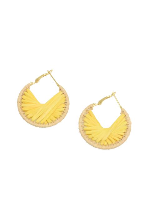 Raffia Wrapped Hoop Earrings